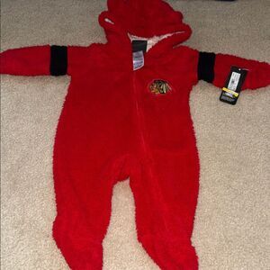 Blackhawk Red Kids One Piece with Logo 3-6mnths NWT